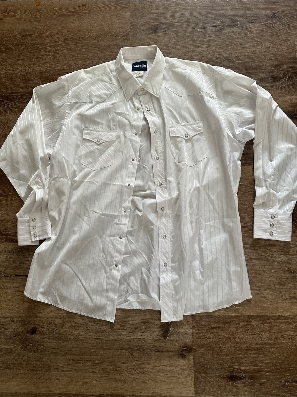 Wrangler Men’s White Long-Sleeve Western Shirt 2XL